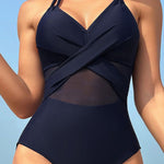 Crisscross Halter Neck One-Piece Swimwear - All Mine Now Clothing