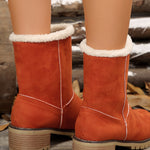 Thermal Fuzzy Block Heel Boots - All Mine Now Clothing