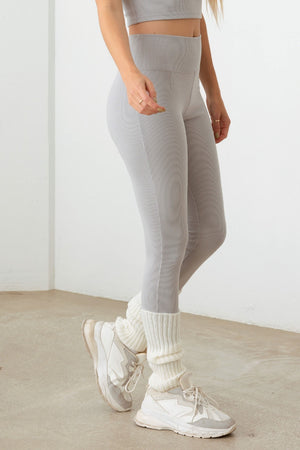 Le Lis Ribbed Crop Cami and High Waist Brushed Leggings Set - All Mine Now Clothing