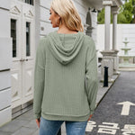 Ribbed Drawstring Long Sleeve Hoodie - All Mine Now Clothing