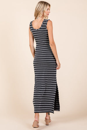 Mittoshop Striped Scoop Neck Sleeveless Maxi Dress Trendsi