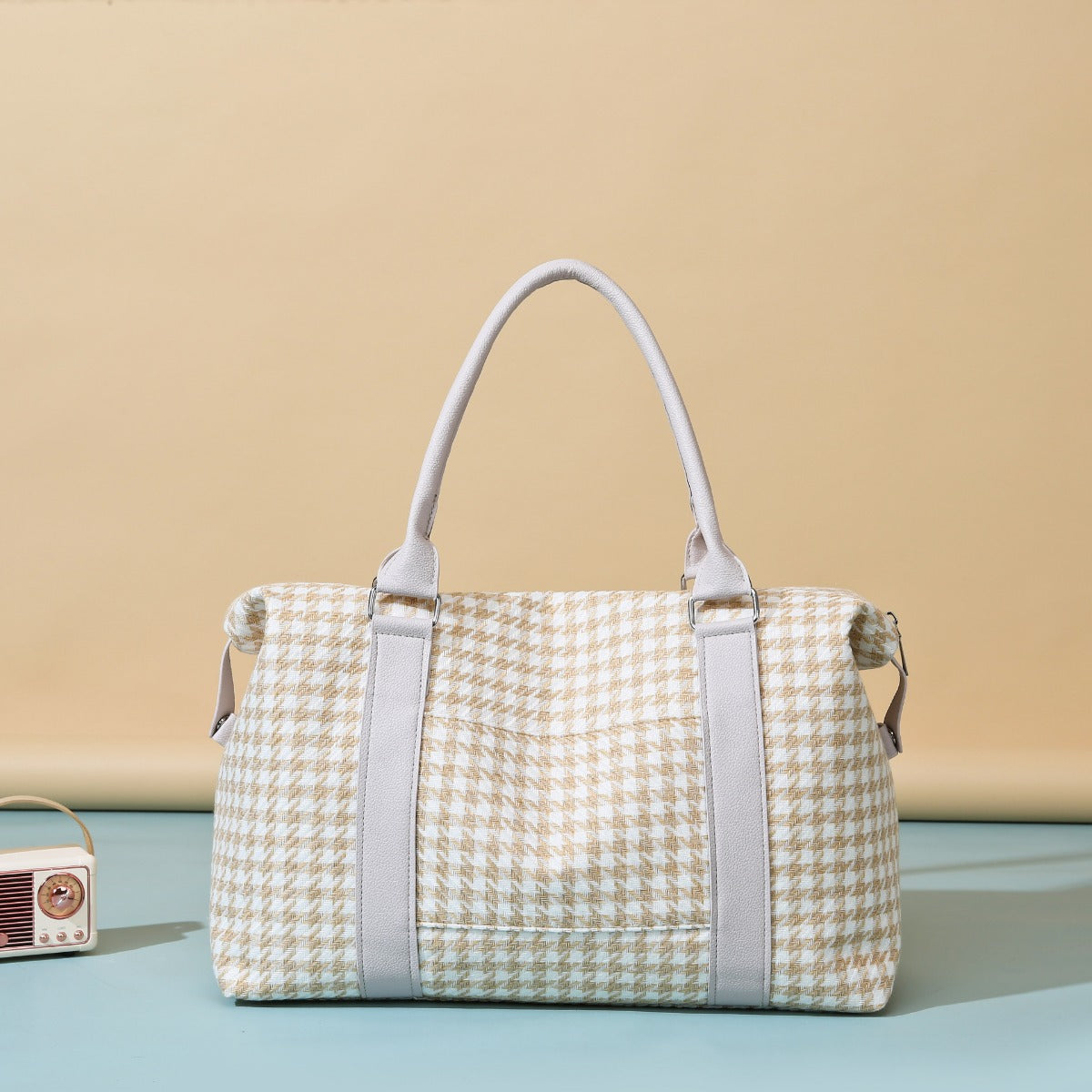 Houndstooth Canvas Travel Bag - All Mine Now Clothing