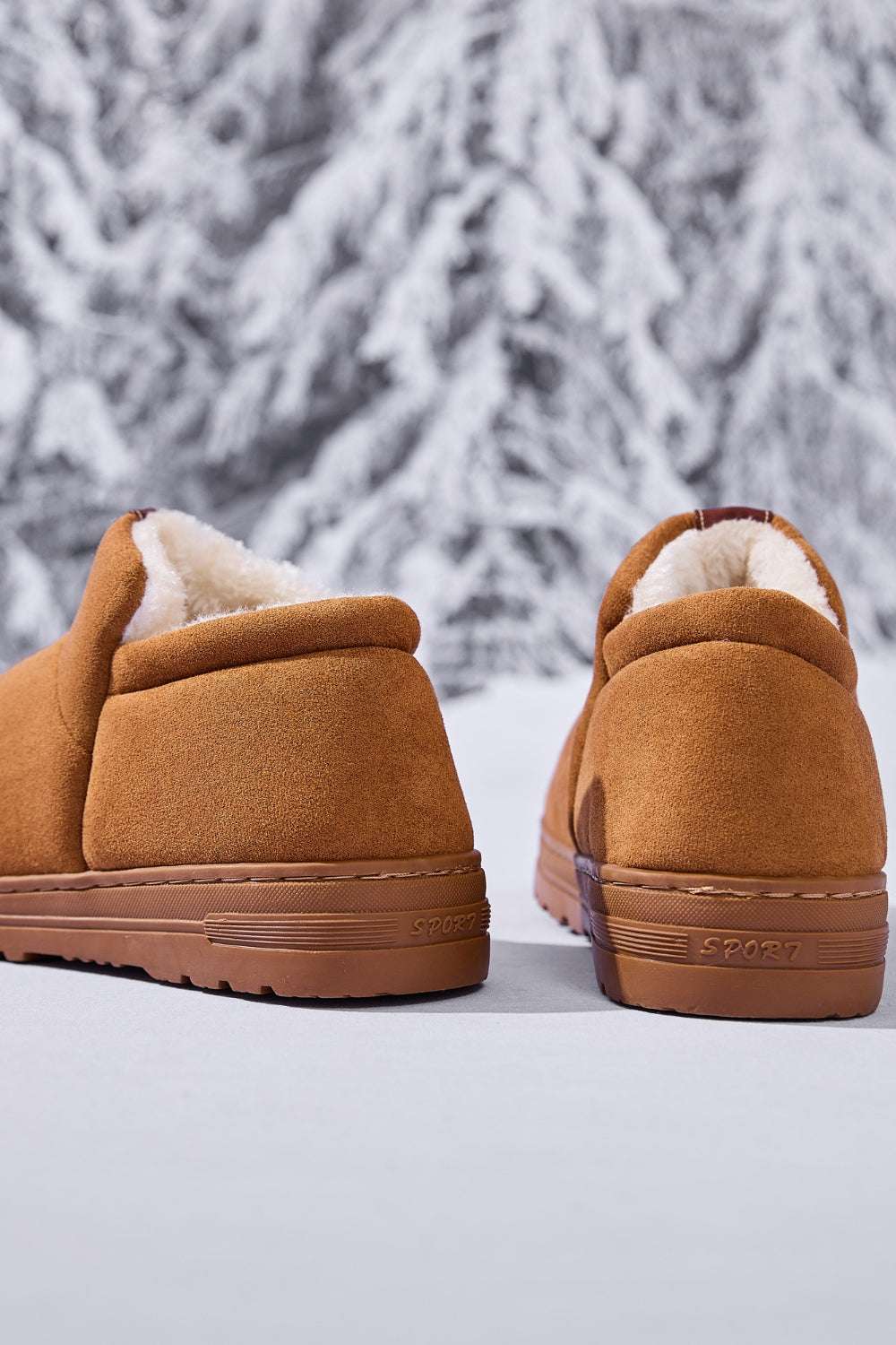 Letter M Suede Round Toe Slippers