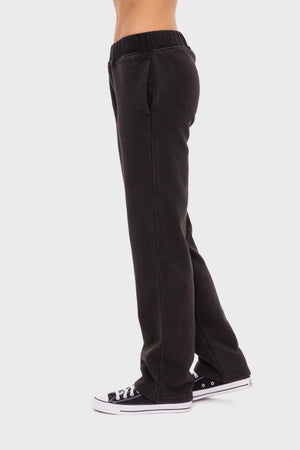 Mono B Elastic Waist Fleece Pants with Pockets - All Mine Now Clothing