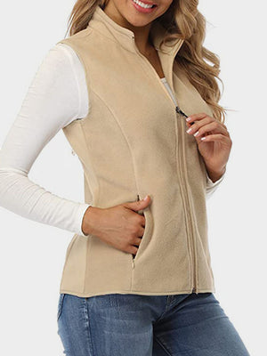 Zip Up Turtleneck Vest with Pockets - All Mine Now Clothing