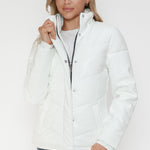 Snobbish Pocketed Zip Up Turtleneck Puffer Jacket - All Mine Now Clothing