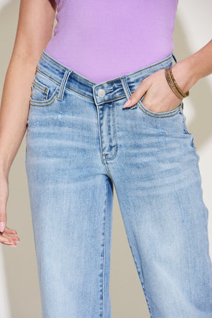 Judy Blue Full Size V Front Waistband Straight Jeans - All Mine Now Clothing