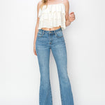 RISEN Mid Rise Flare Jeans with Pockets - All Mine Now Clothing