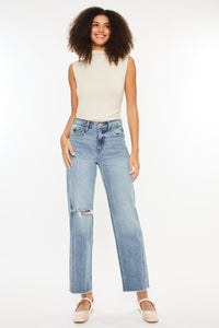 Kancan Ultra High Rise Distressed Straight Jeans - All Mine Now Clothing