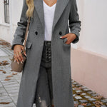 Devine Pocketed Collared Neck Long Sleeve Coat - All Mine Now Clothing