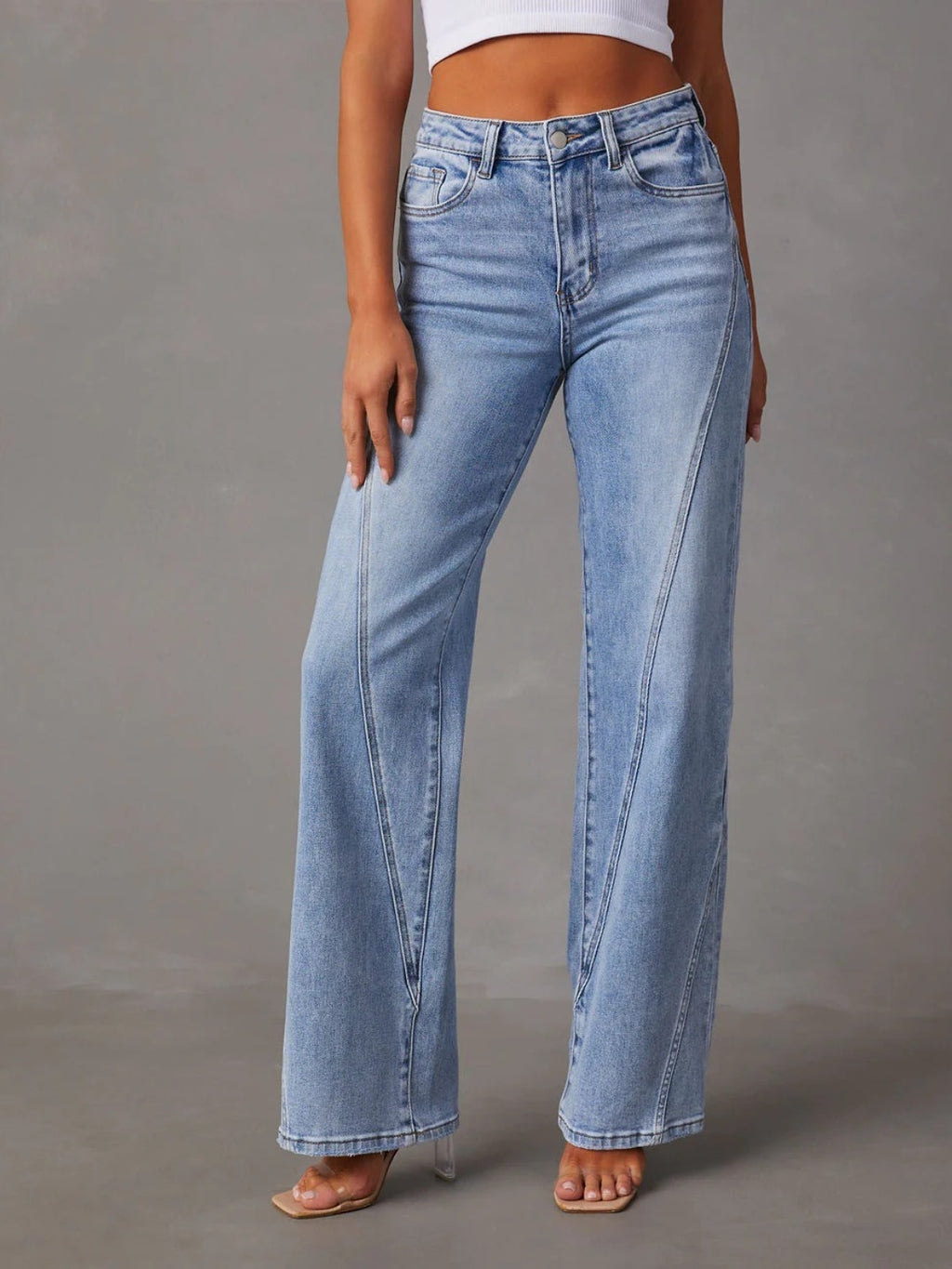 High Waist Straight Jeans with Pockets - All Mine Now Clothing