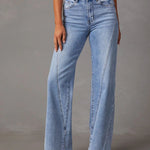 High Waist Straight Jeans with Pockets - All Mine Now Clothing