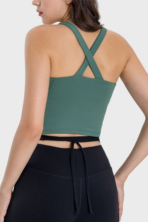 Millennia Crisscross Grecian Neck Active Cami - All Mine Now Clothing