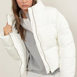 HYFVE Quilted Back Drawstring Puffer Jacket Trendsi