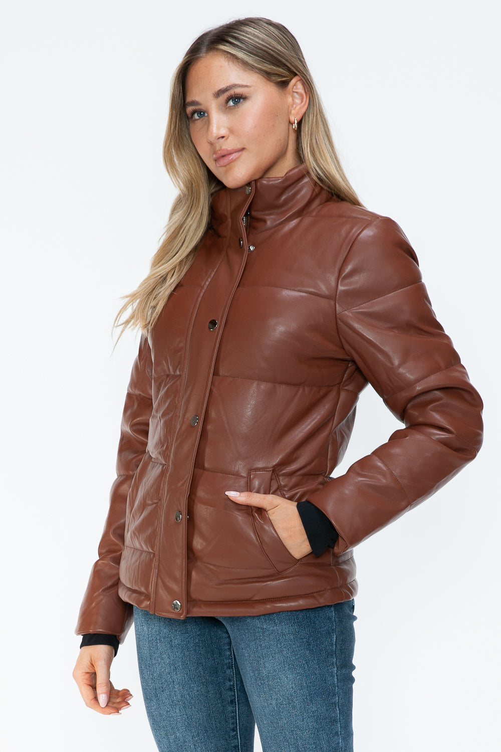 YMI Pocketed Zip Up Turtleneck Puffer Jacket - All Mine Now Clothing