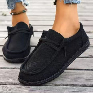 Lace Up Round Toe Slip-Ons - All Mine Now Clothing