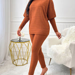 Turtleneck Batwing Sleeve Top and Pants Set - All Mine Now Clothing