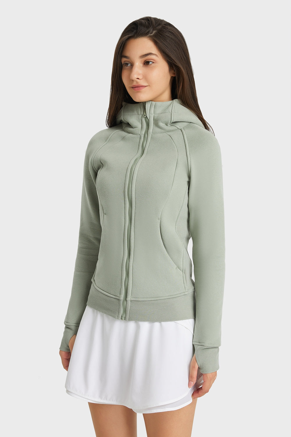 Millennia Zip Up Seam Detail Hooded Sports Jacket - All Mine Now Clothing