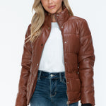 YMI Pocketed Zip Up Turtleneck Puffer Jacket - All Mine Now Clothing