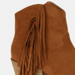 Beast Fashion Suede Fringe Point Toe Ankle Boots - All Mine Now Clothing