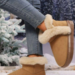 Faux Fur Round Toe Platform Boots