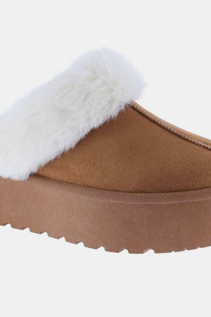 Weeboo Thick Bottom Fur Trim Snow Slippers - All Mine Now Clothing