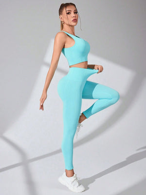 Scoop Neck Wide Strap Top and Pants Active Set - All Mine Now Clothing