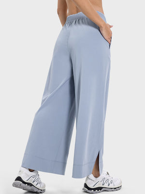 Millennia Slit Wide Leg Active Pants - All Mine Now Clothing