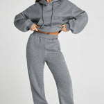 Dropped Shoulder Hooded Top and Pants Active Set - All Mine Now Clothing