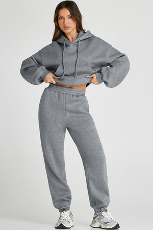 Dropped Shoulder Hooded Top and Pants Active Set - All Mine Now Clothing