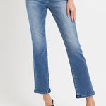 RISEN Full Size Mid Rise Ankle Straight Jeans with Pockets Trendsi