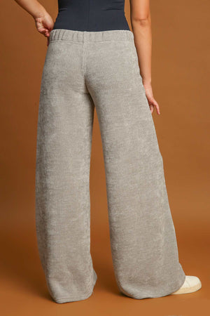 Umgee Elastic Waist Wide Leg Pants - All Mine Now Clothing