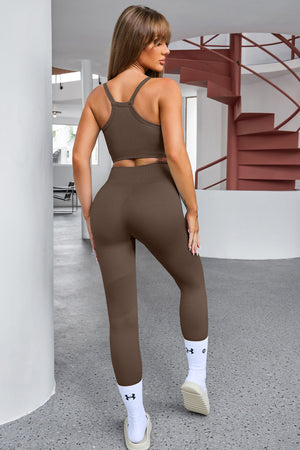 Tank Cropped Active Top and Pants Set - All Mine Now Clothing