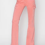 RISEN Full Size High Rise Side Slit Cargo Bootcut Jeans - All Mine Now Clothing