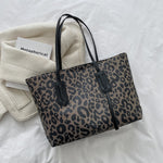 PU Leather Leopard Tote Bag - All Mine Now Clothing