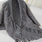 Fringe Open Front Half Sleeve Poncho - All Mine Now Clothing