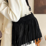 Suede Fringe Shoulder Bag - All Mine Now Clothing