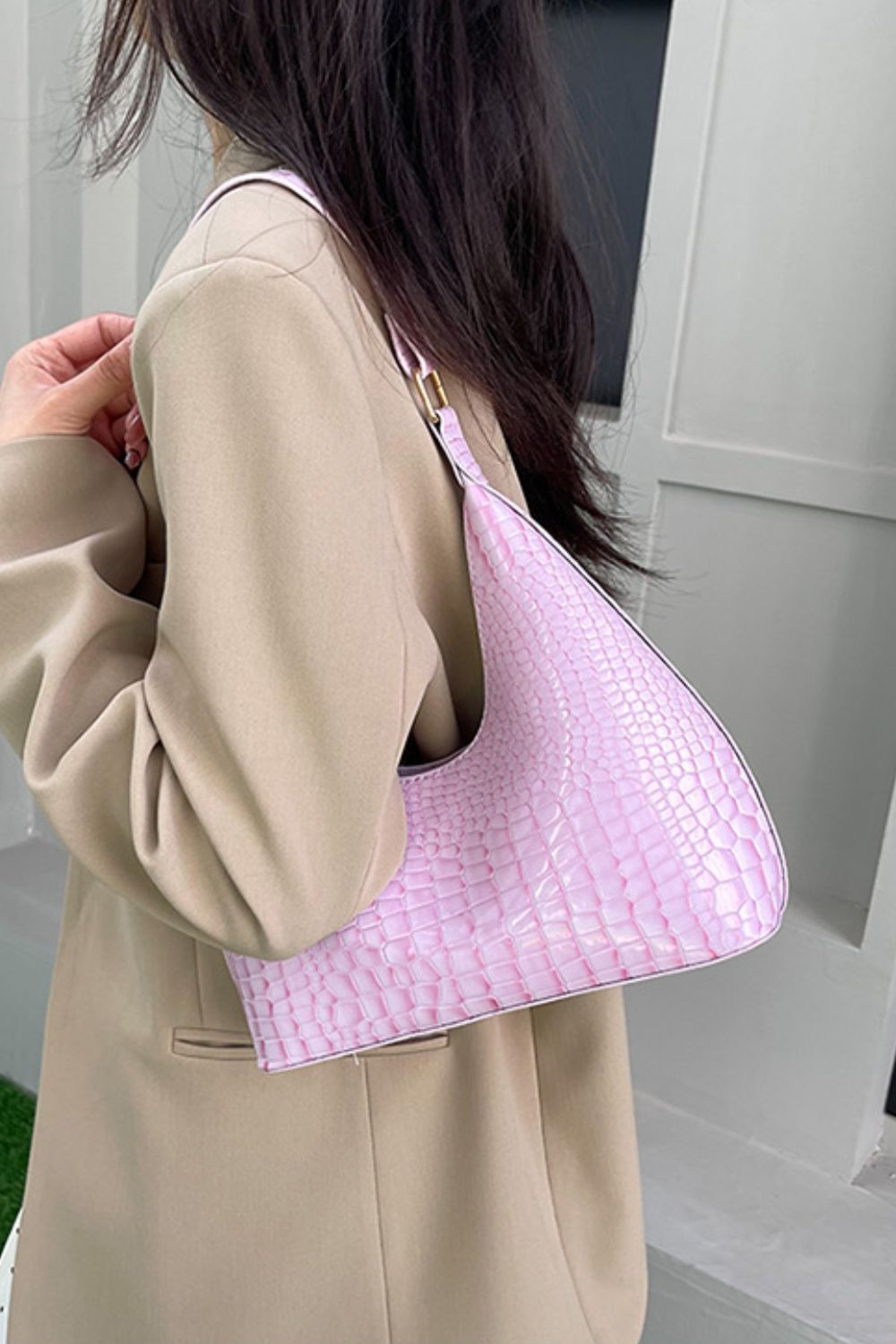 PU Leather Stone Texture Shoulder Bag - All Mine Now Clothing