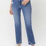 Lovervet High Rise Raw Hem Straight Jeans - All Mine Now Clothing