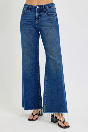 RISEN Tummy Control High Rise Wide Leg Jeans Trendsi