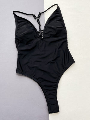 Cutout Plunge Spaghetti Strap One-Piece Swimwear - All Mine Now Clothing