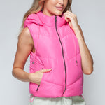 Snobbish Zip Up Quilted Hooded Vest - All Mine Now Clothing