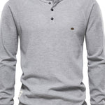 Men's Waffle-Knit Long Sleeve T-Shirt