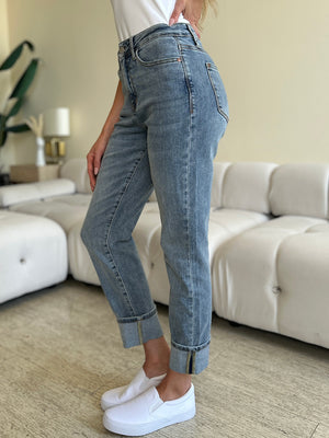 Judy Blue Full Size High Waist Cuff Hem Jeans - All Mine Now Clothing