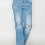 bytos Full Size Distressed High Rise Straight Jeans - All Mine Now Clothing