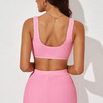 Textured Sports Bra and Shorts Set - All Mine Now Clothing