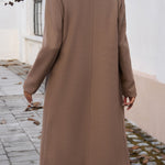 Devine Pocketed Collared Neck Long Sleeve Coat - All Mine Now Clothing