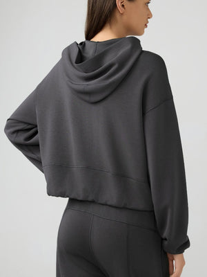 Millennia Zip Up Dropped Shouder Active Hooded - All Mine Now Clothing