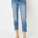 Judy Blue Full Size Cuffed Hem Slim Jeans Trendsi