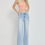 RISEN Full Size Wide Leg V Dipped Front Waist Jeans - All Mine Now Clothing